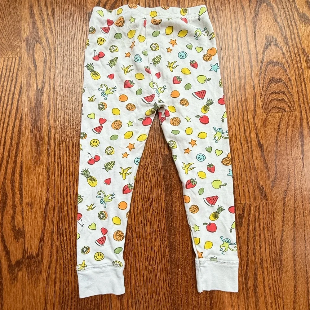 Roller Rabbit White Kids Pajama Set with Colorful Fruit & Stars Print
